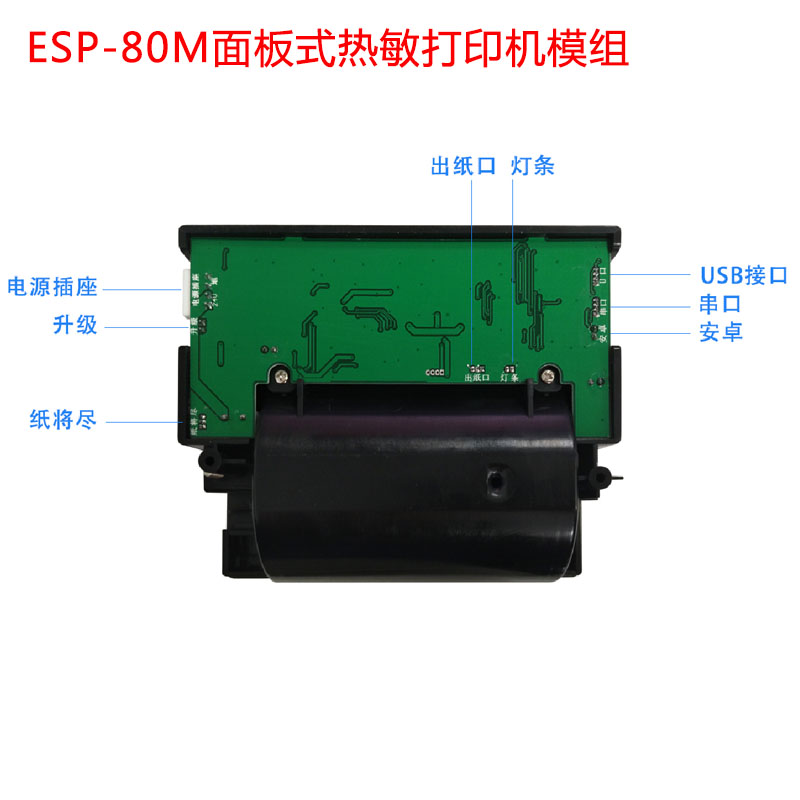 ESP-80M面板式熱敏打印機模組