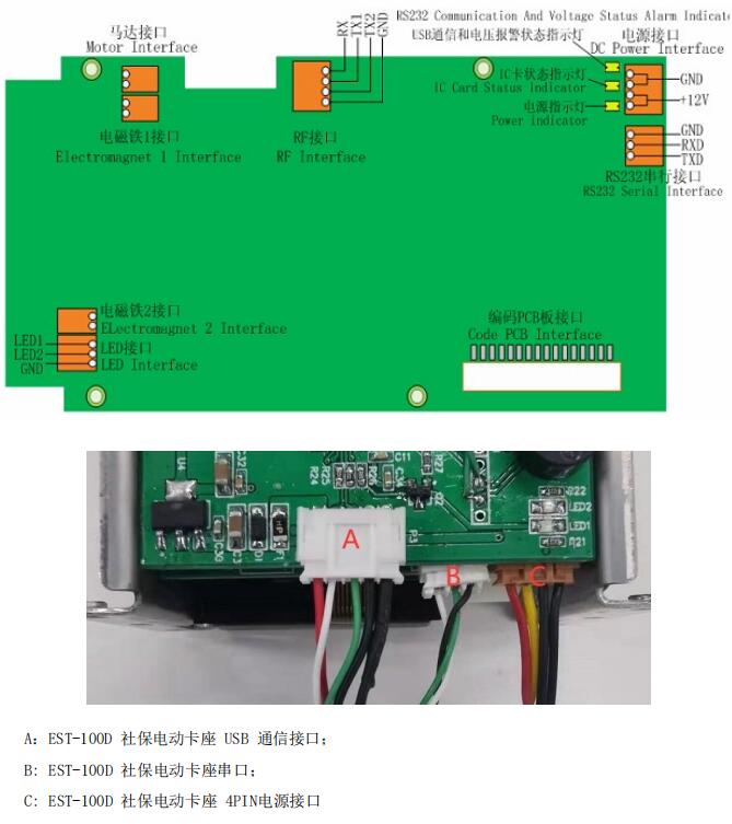 電動(dòng)社保卡讀卡器模組接線圖 電動(dòng)社保卡讀卡器模組接線圖